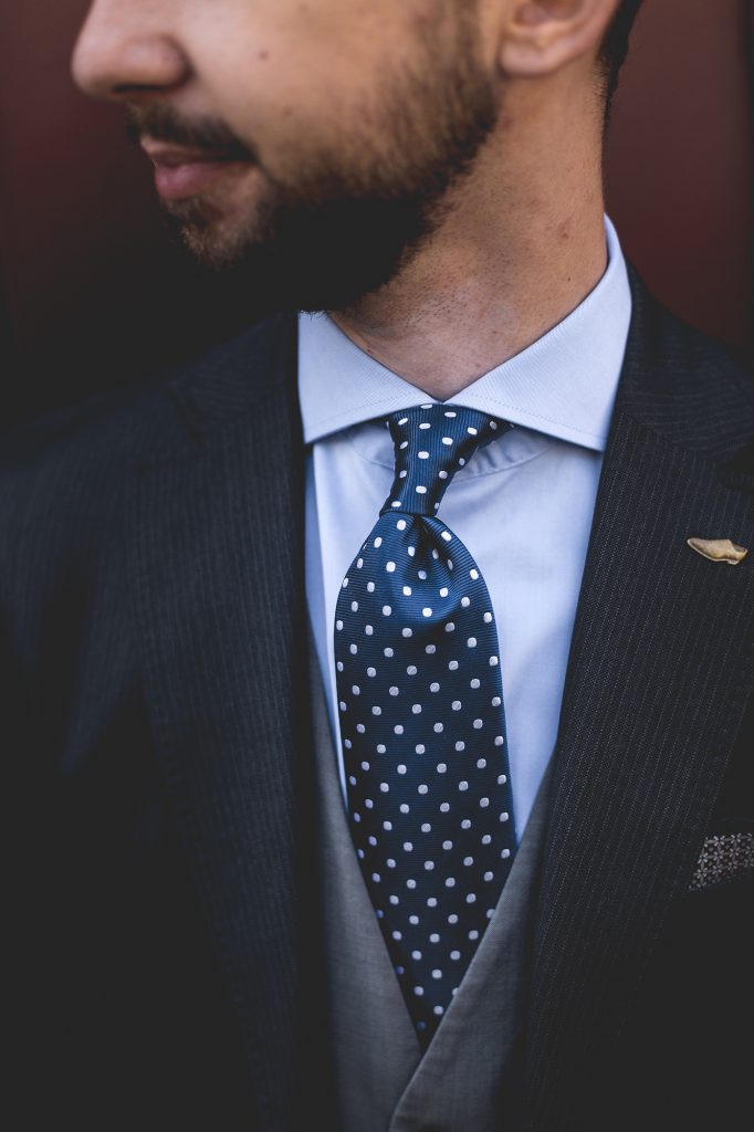 dandycore krawat republic of ties niebieski w grochy
