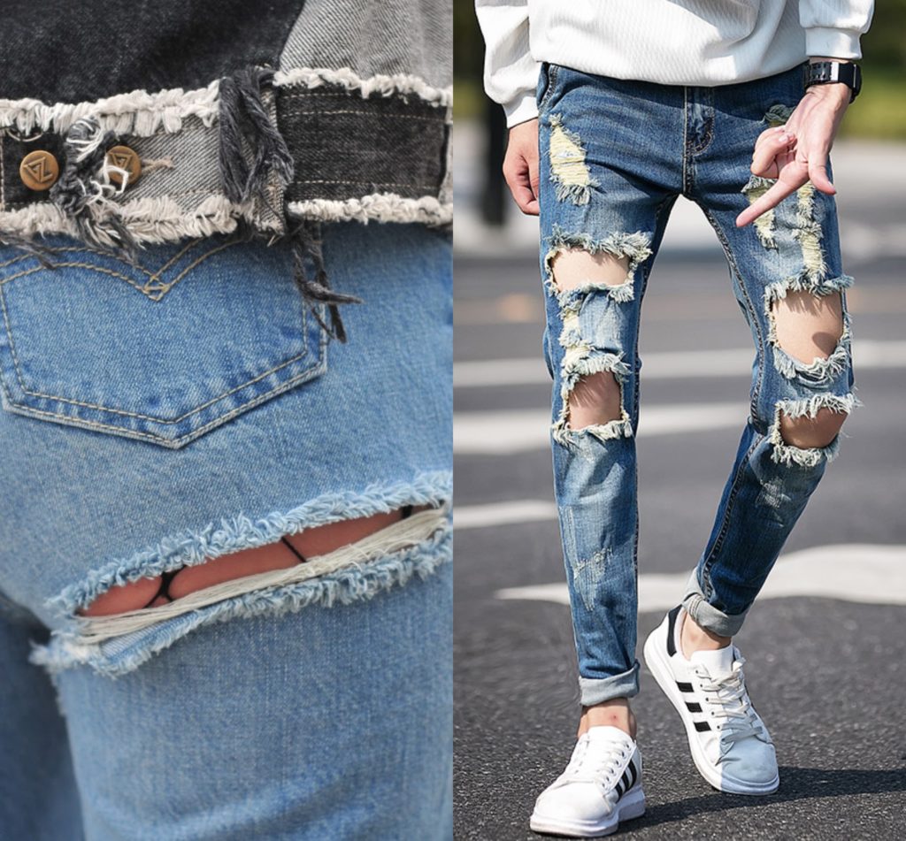 5 modnych rzeczy, które nie mają sensu spodnie jeansy z dziurami dandycore